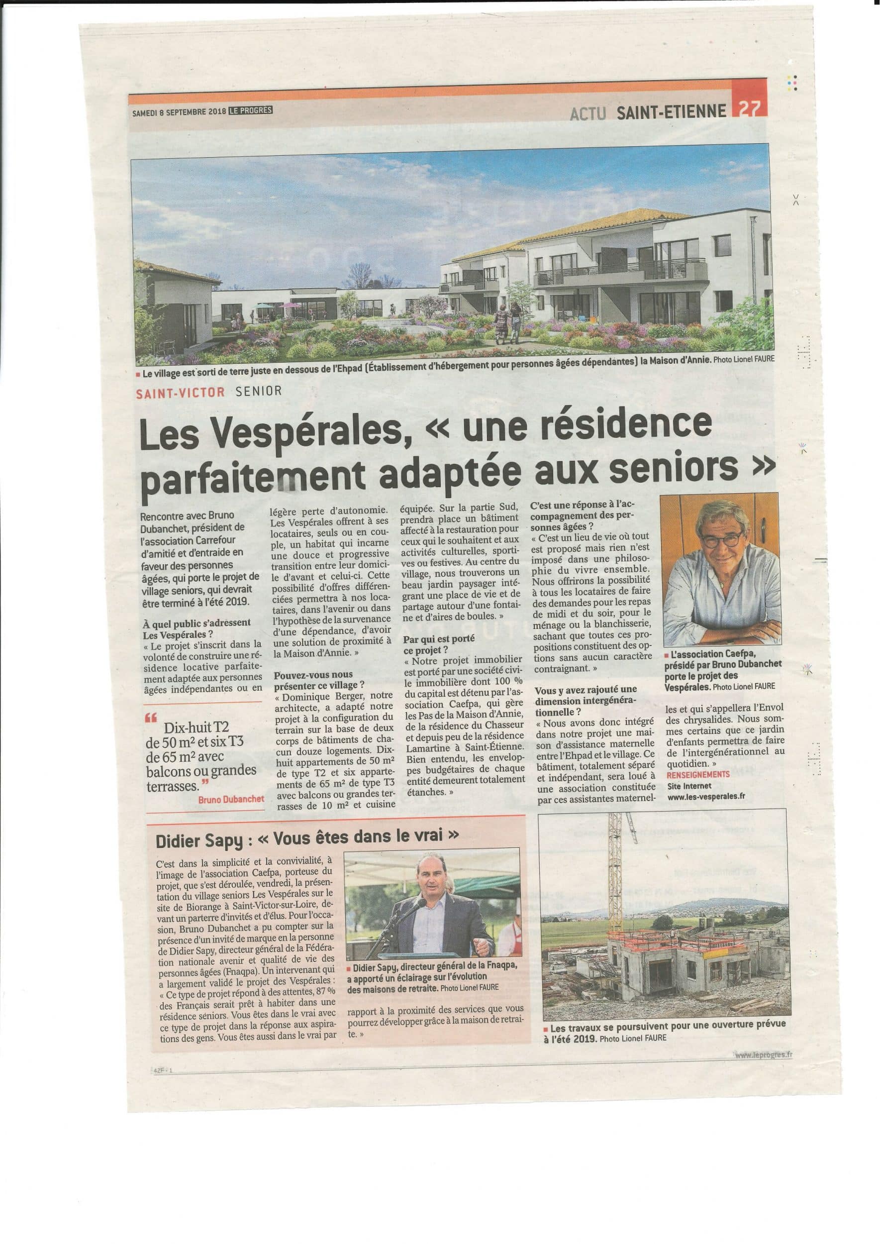 Article Progrès Les Vespérales